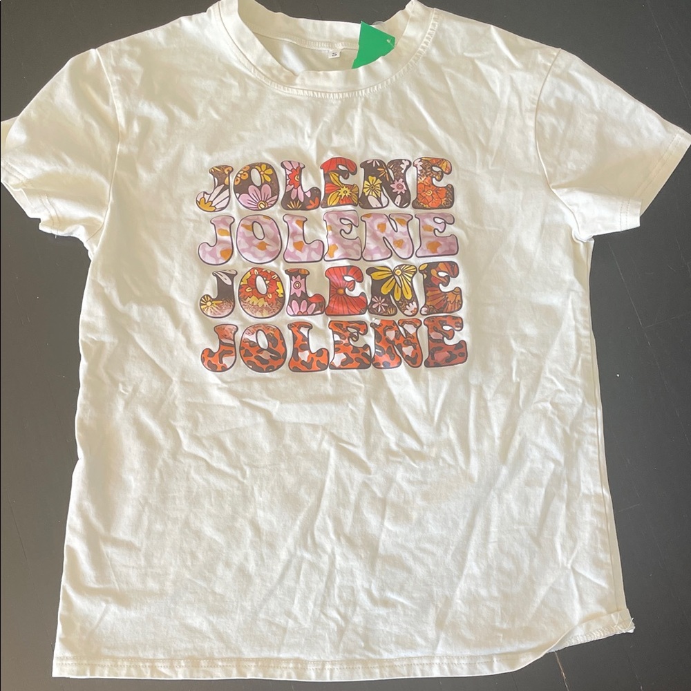 Jolene Graphic T-Shirt Like New - Cream Size Small